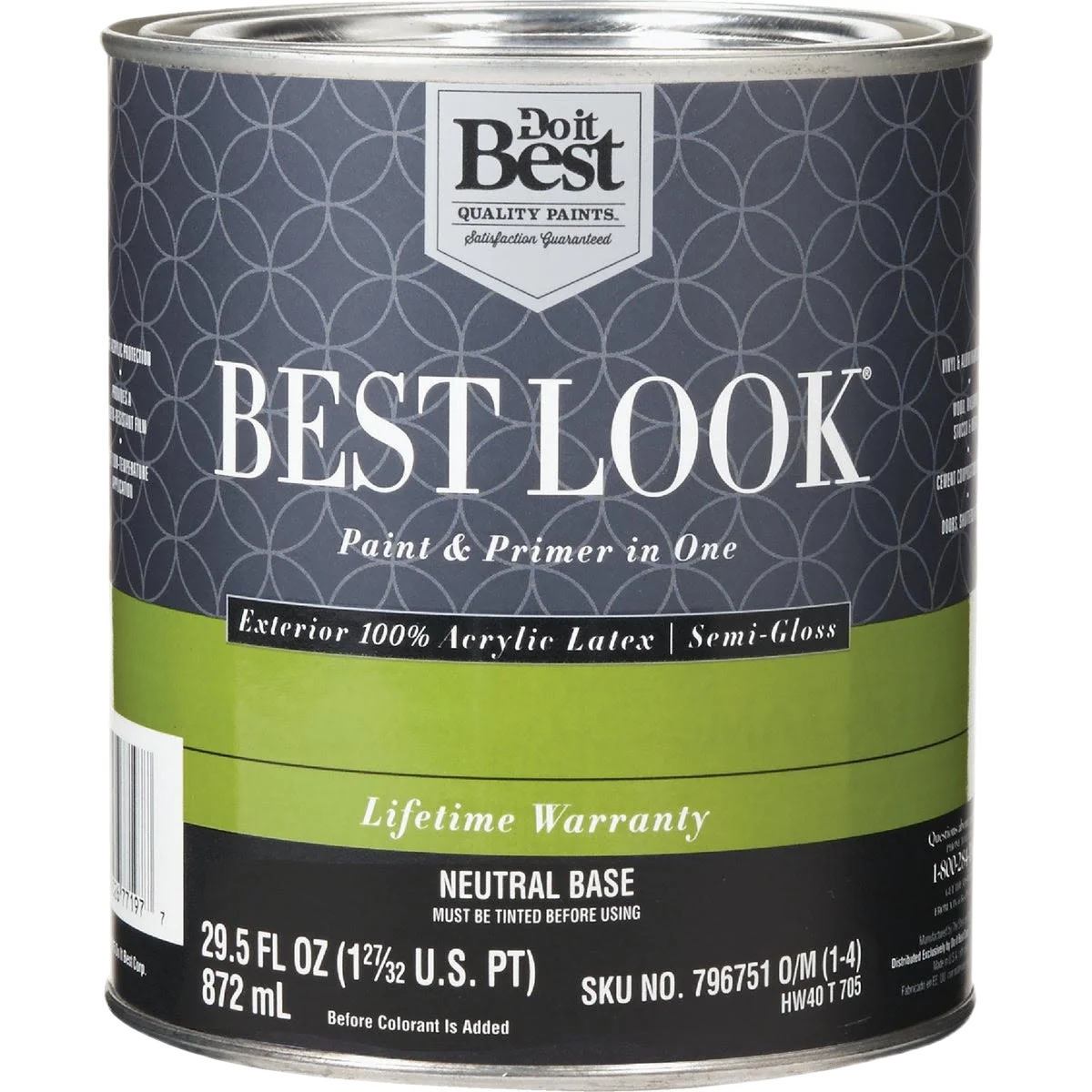 Elegant Look Neutral Base Exterior Latex Semi-Gloss Paint Primer In One Quart Secure