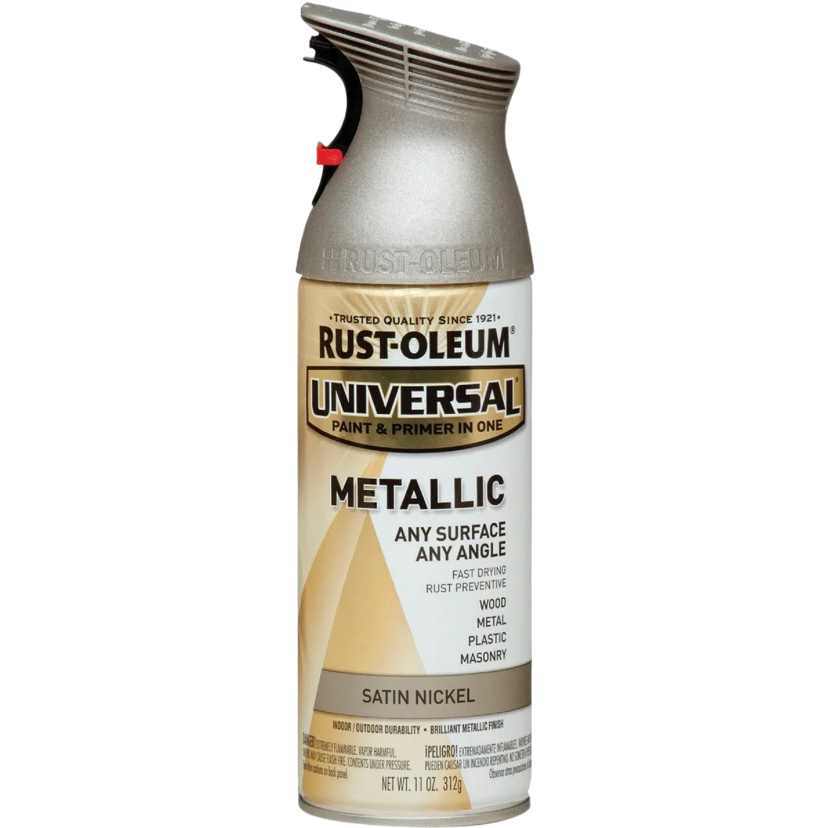 Advanced Rust-Oleum Universal Satin Nickel Metallic Spray Paint 11 oz. Organic