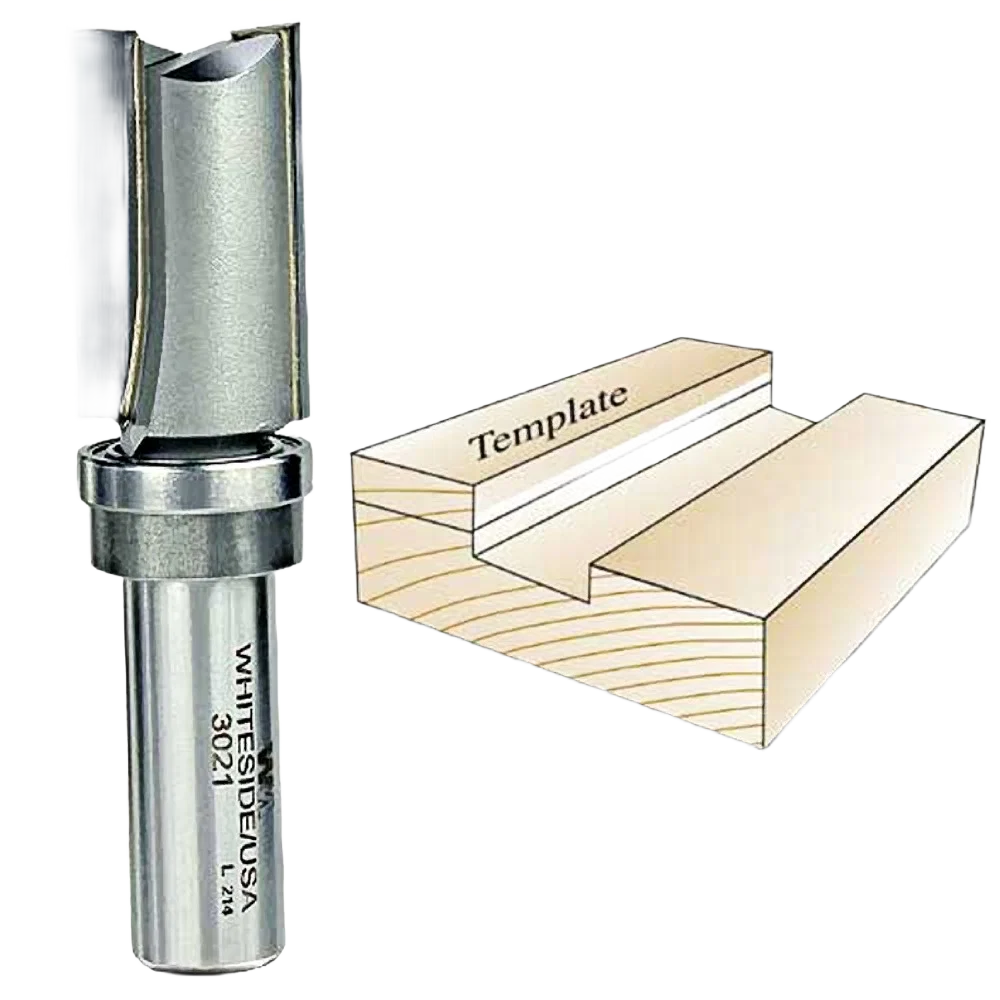 Environmentally Friendly Whiteside Template Bit 1 2 in. SH x 3 4 in. CD x 1-1 4 in. CL Flexible
