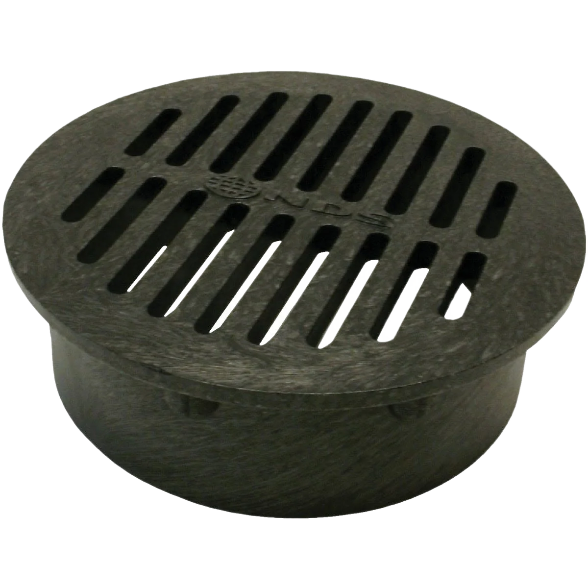 Official NDS Black PVC Round Grate 6 in. Smart