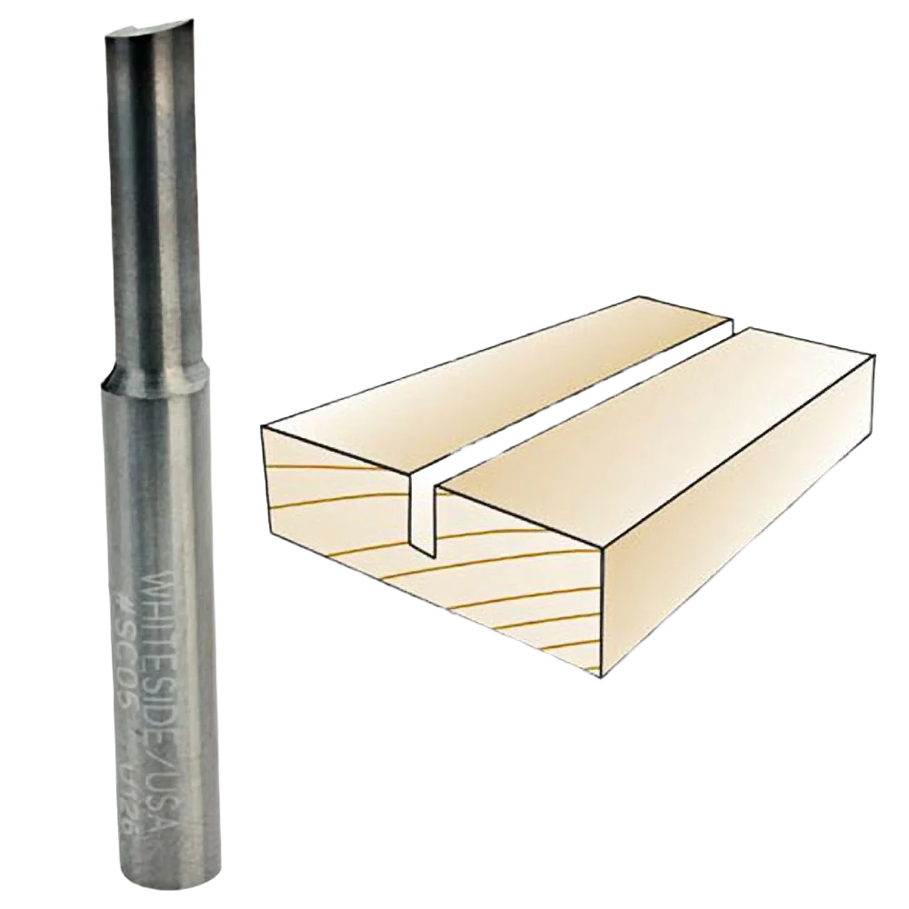 Smooth Whiteside Straight Inlay Bit 1 4 in. SH x 7 32 in. CD x 3 4 in. CL Lightweight