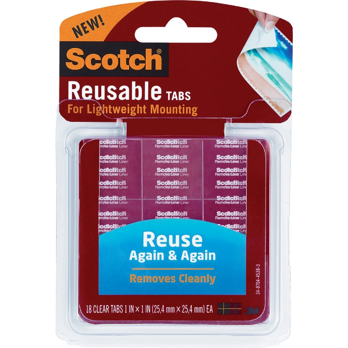 Comfortable 3M Scotch Reusable Mounting Tabs 18-Pack Next-Generation