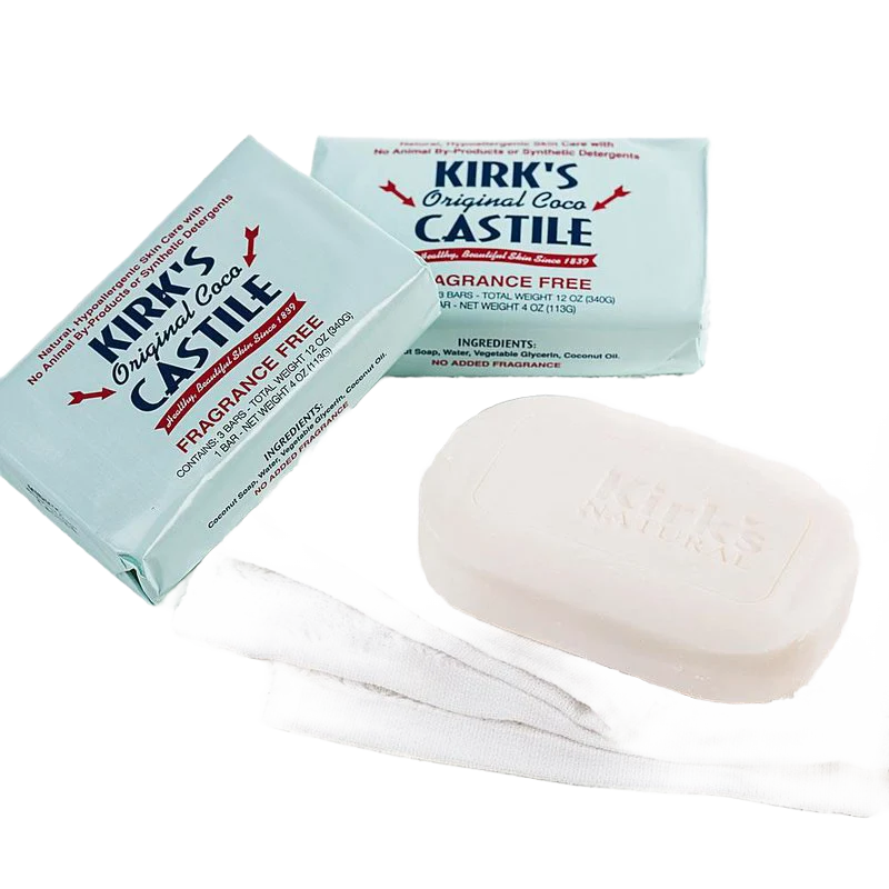 Expertly Made Kirk's Fragrance- Castile Bar Soap - Pack of 3 Unique