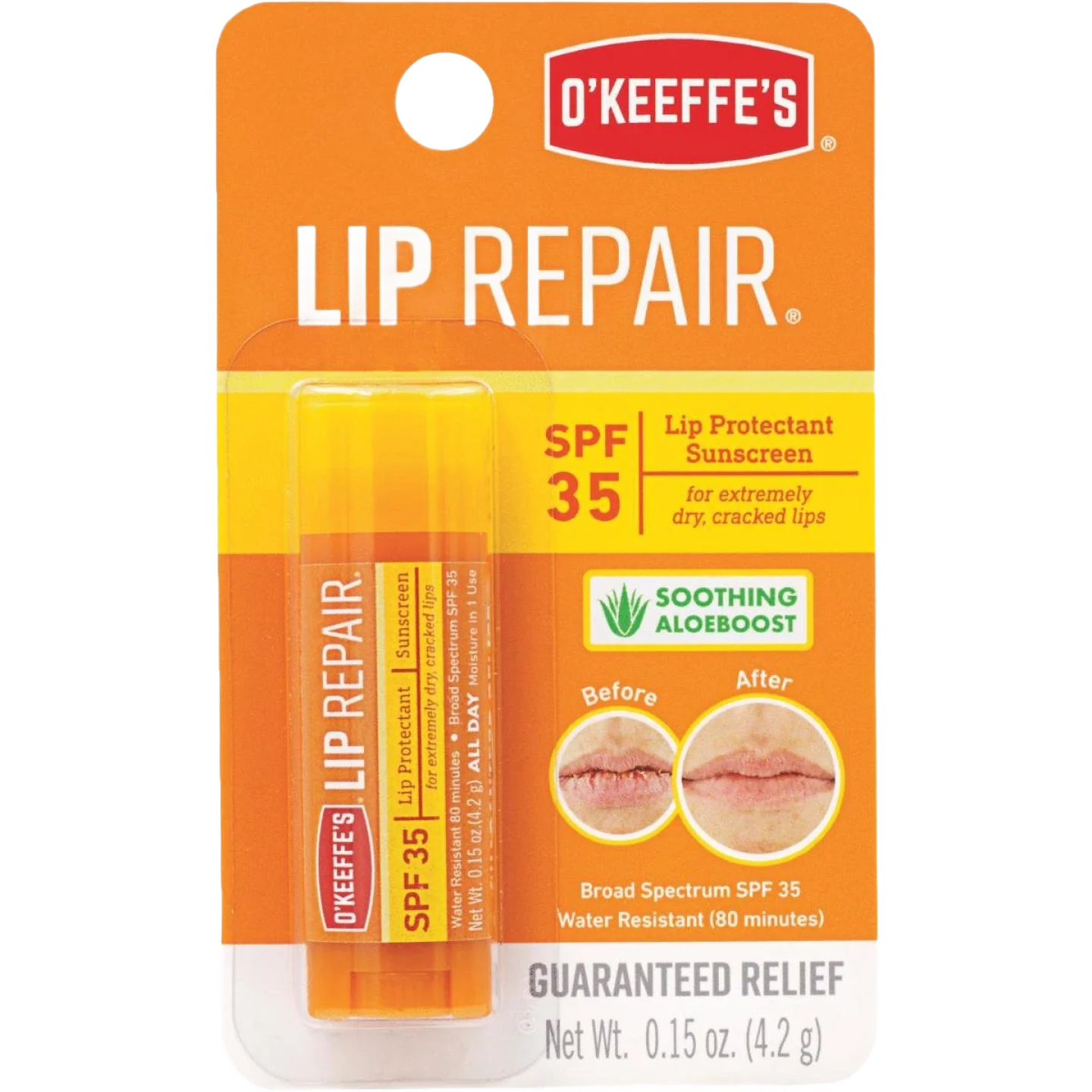 Organic O'Keeffe's SPF 35 Unflavored Lip Balm 0.15 oz. Comfortable
