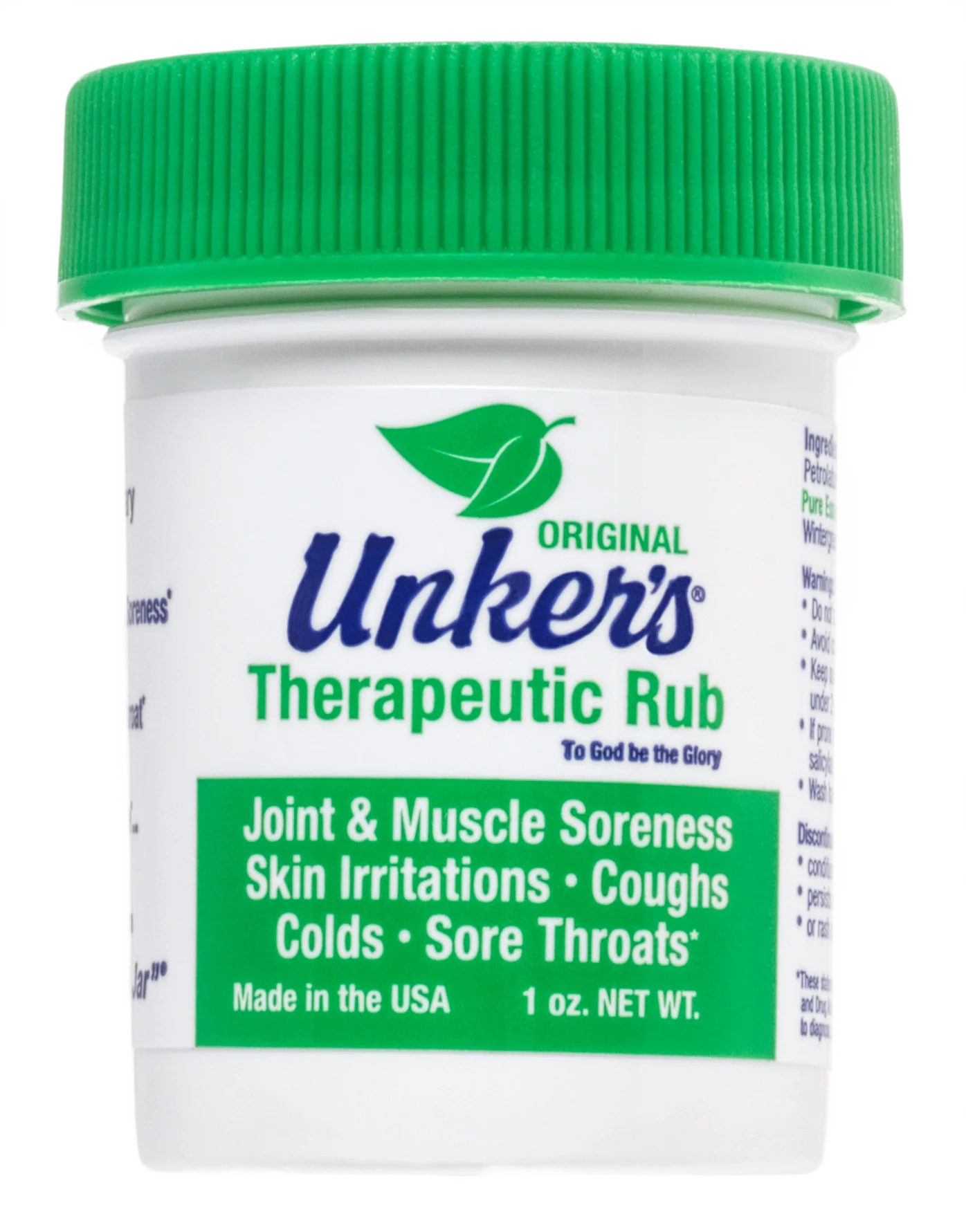 Contemporary Unker's Therapeutic Rub 1 oz. Versatile