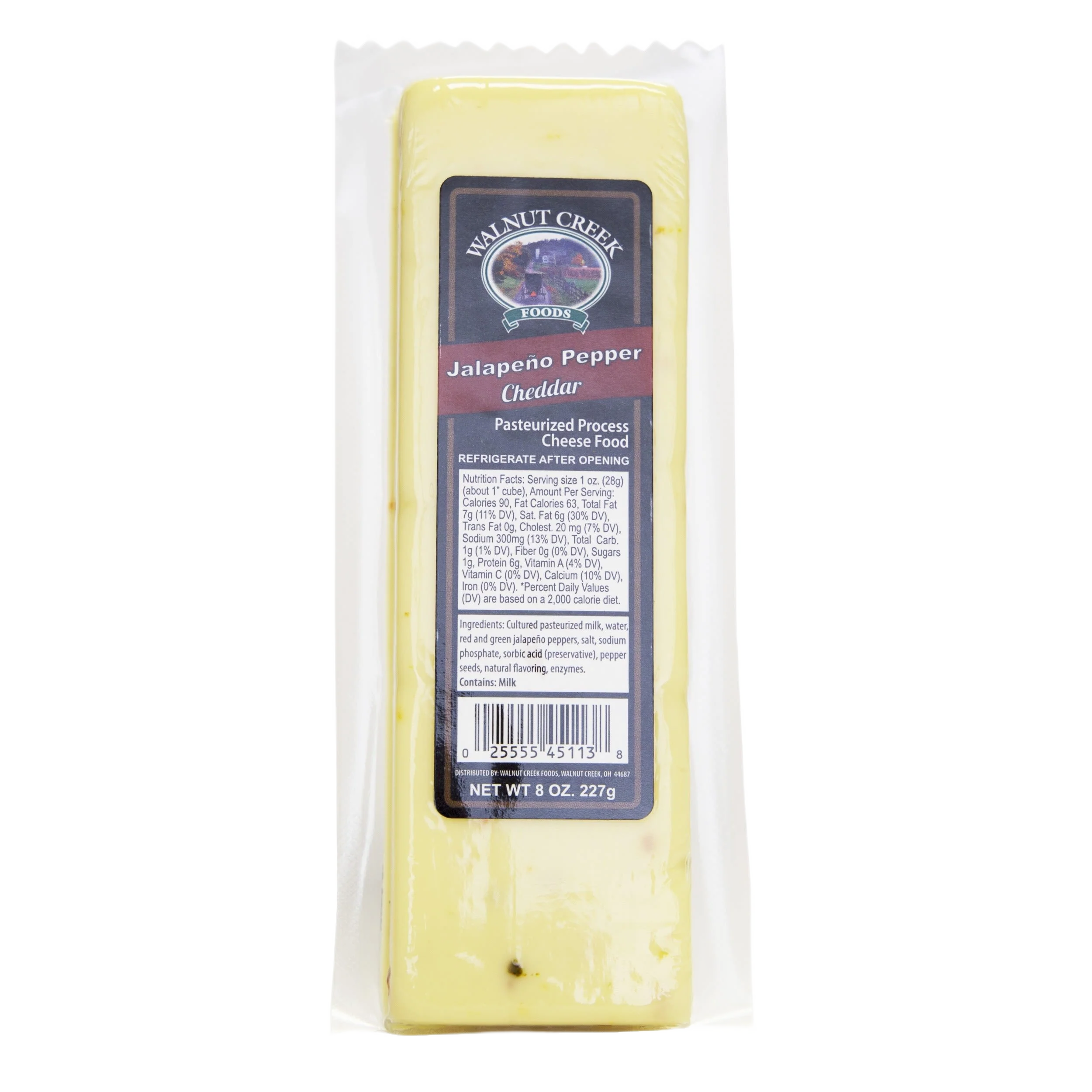 Relaxed Walnut Creek Jalapeno Pepper Cheddar Bar 8 oz. Exceptional