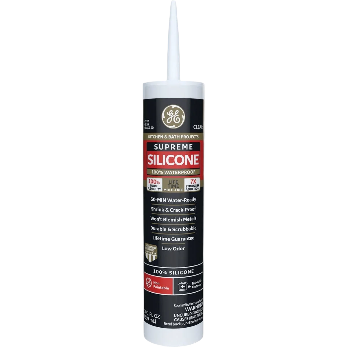 Top-Quality GE Supreme Clear Kitchen Bath Silicone Sealant 10.1 oz. Professional