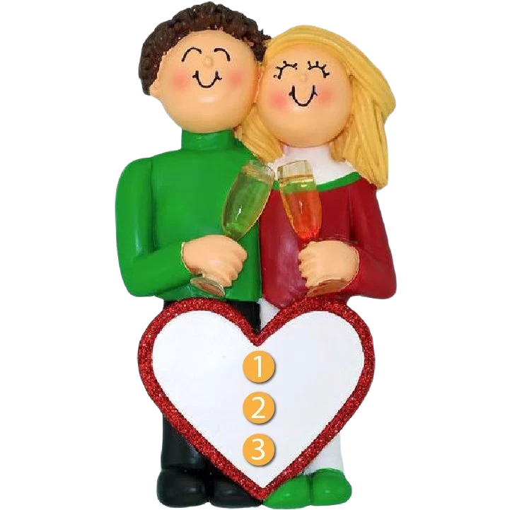 High-Grade Ornament Central Personalized Brunette Male Blonde Female Anniversary Couple Ornament Refined