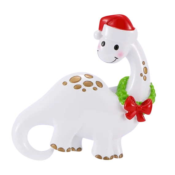 Recyclable PolarX Personalized White Dino Ornament Secure