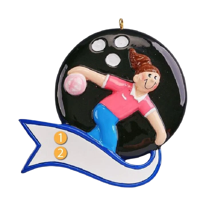 Exceptional Rudolph Me Personalized Girl Bowler Ornament High-End