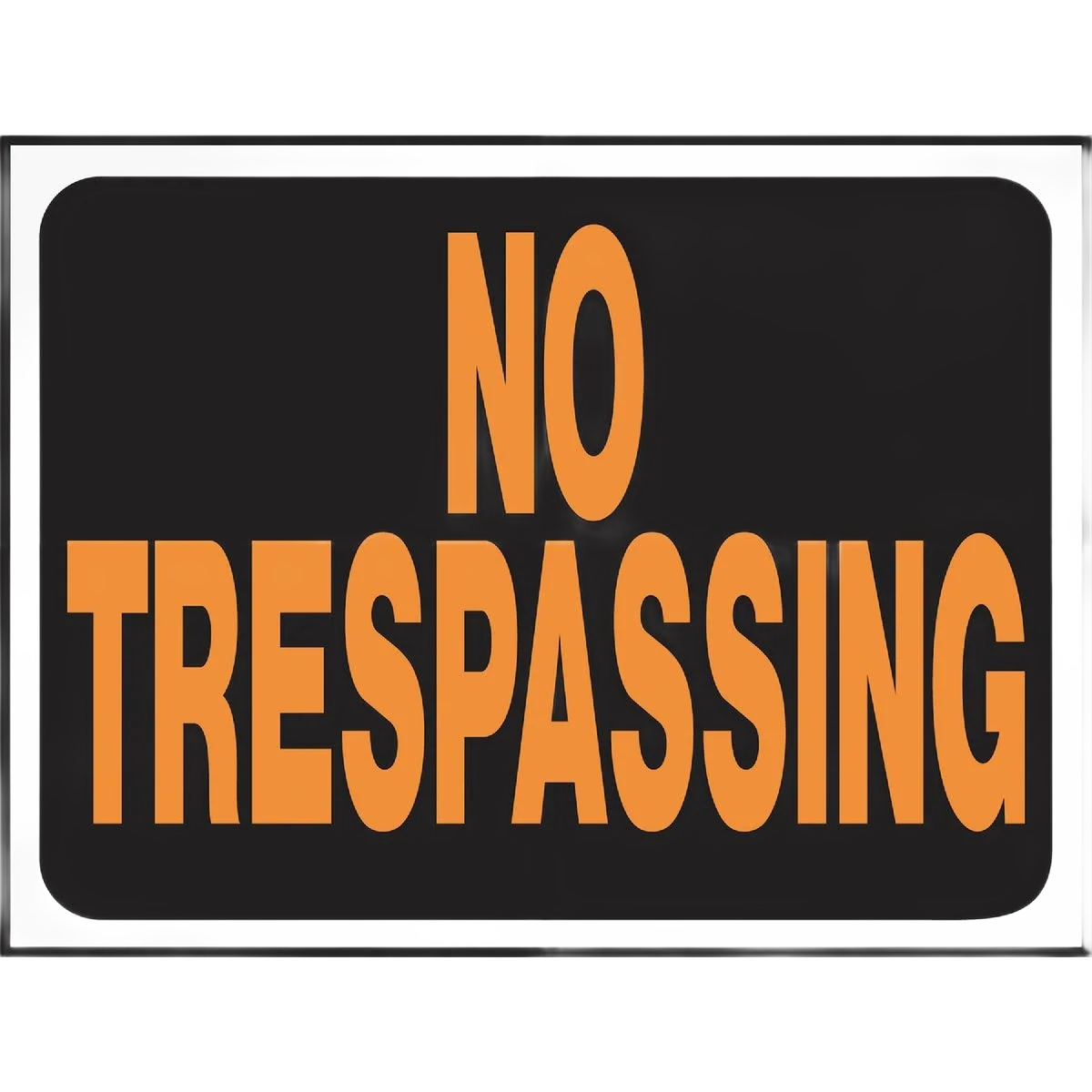 Enhanced Hillman Adhesive No Trespassing Sign 8 in. x 12 in. Recyclable