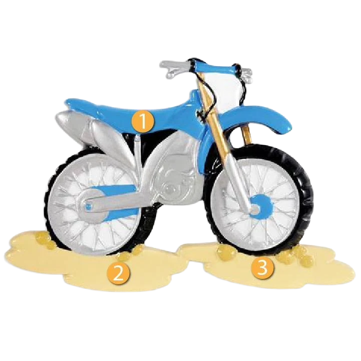 Traditional PolarX Personalized Blue Motocross Ornament Modern