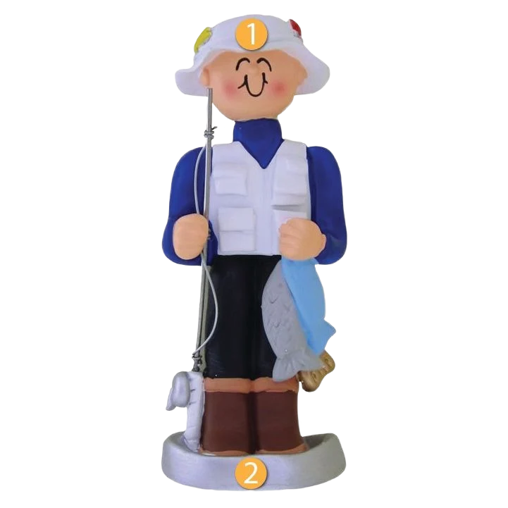 Secure Ornament Central Personalized Fisherman Ornament Solid