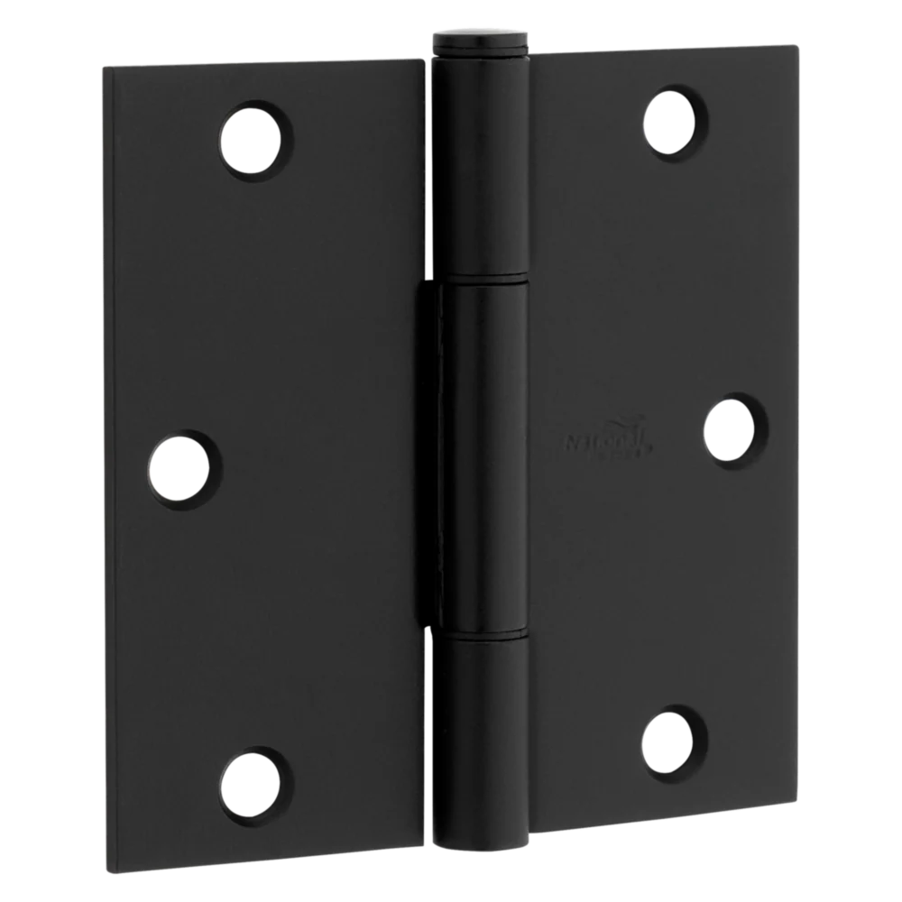 Artisan National Hardware Squeak Guard 3-1 2 Matte Black Hinge with Square Corner 3-Count Quality