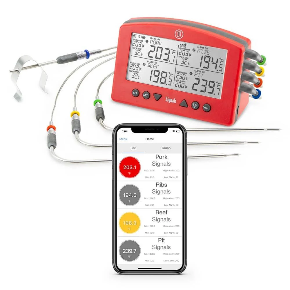 Powerful ThermoWorks Signals Red Alarm Thermometer with Wi-Fi Bluetooth World-Class