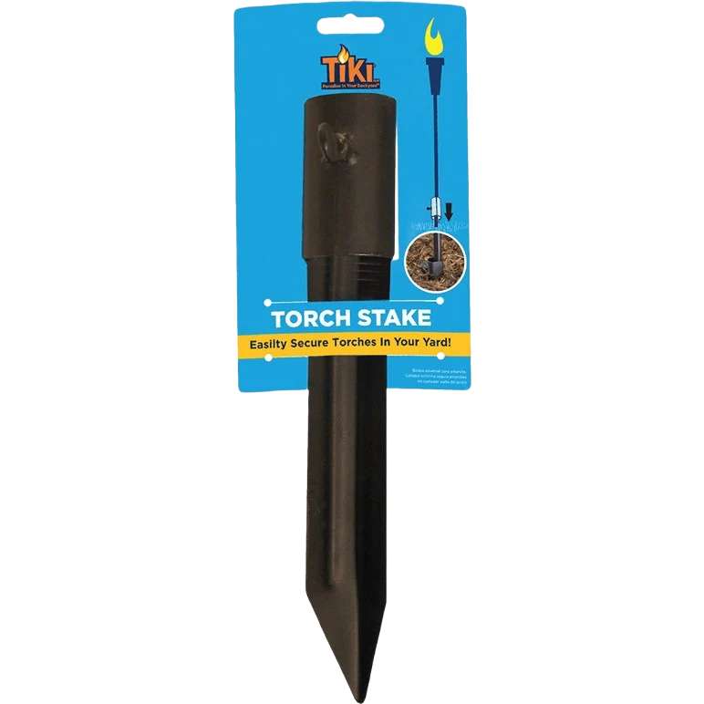 Original Tiki Black Metal Patio Torch Stake Natural