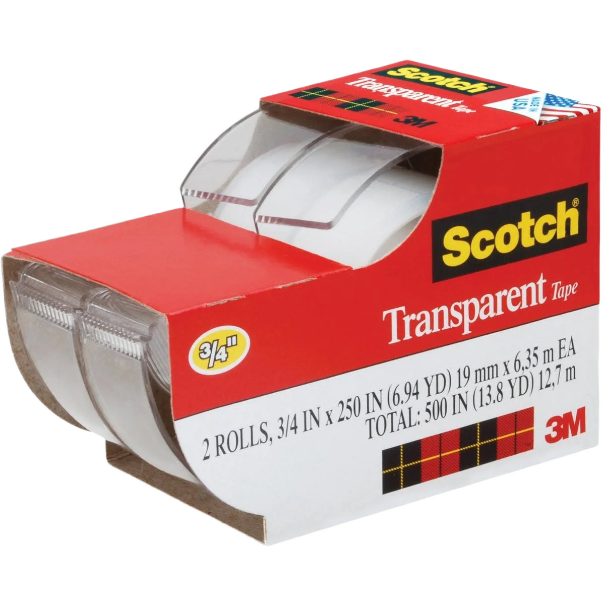 Top-Quality Scotch Transparent Tape 3 4 in. x 250 in. 2-Pack Elegant