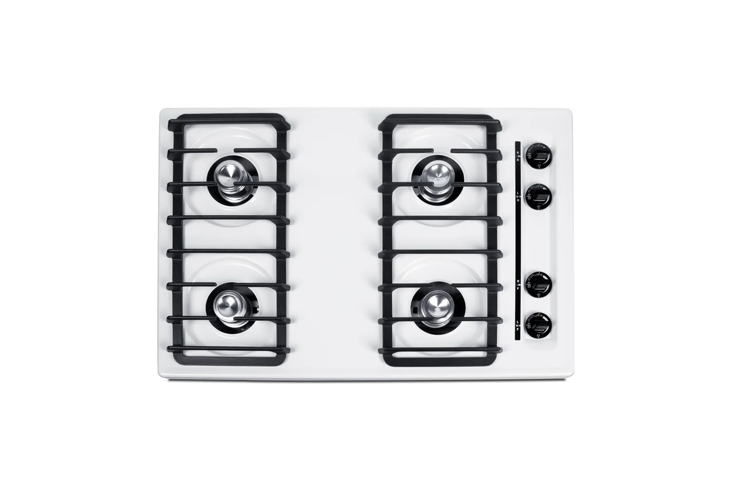 Solid 30 Wide 4-Burner Gas Cooktop Battery Start Ignition Safe