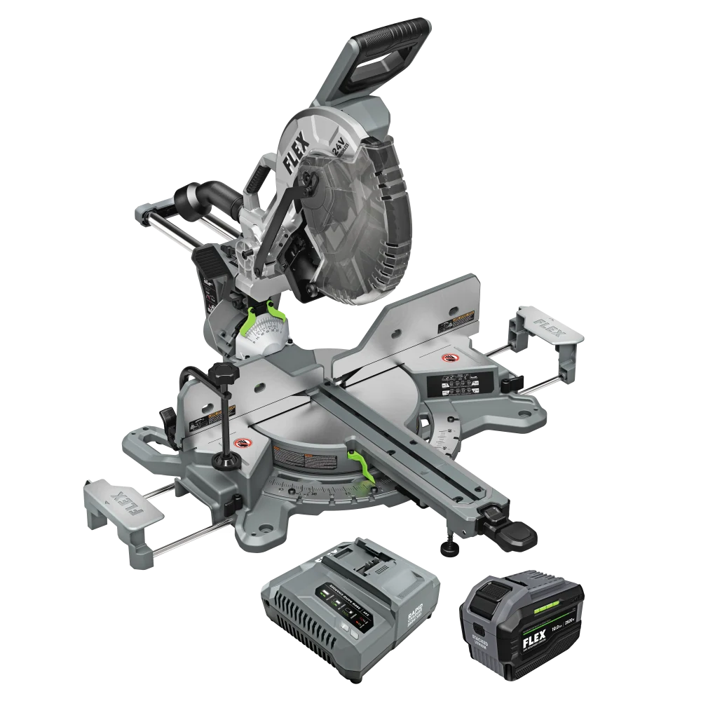 Carefully Designed FLEX 12 Dual Bevel Sliding Miter Saw Stacked Lithium Kit Outstanding