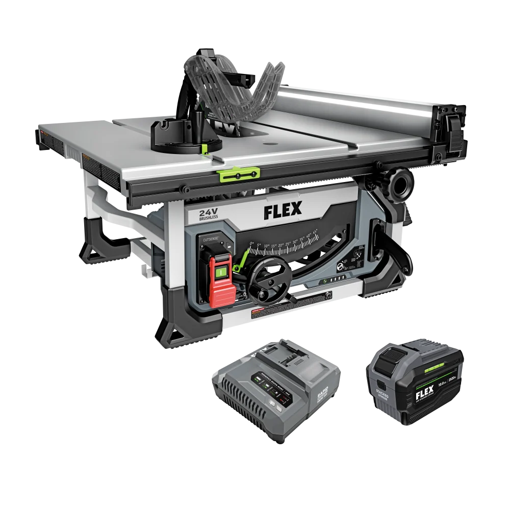 Luxury FLEX 10 Table Saw Stacked Lithium Kit Optimized