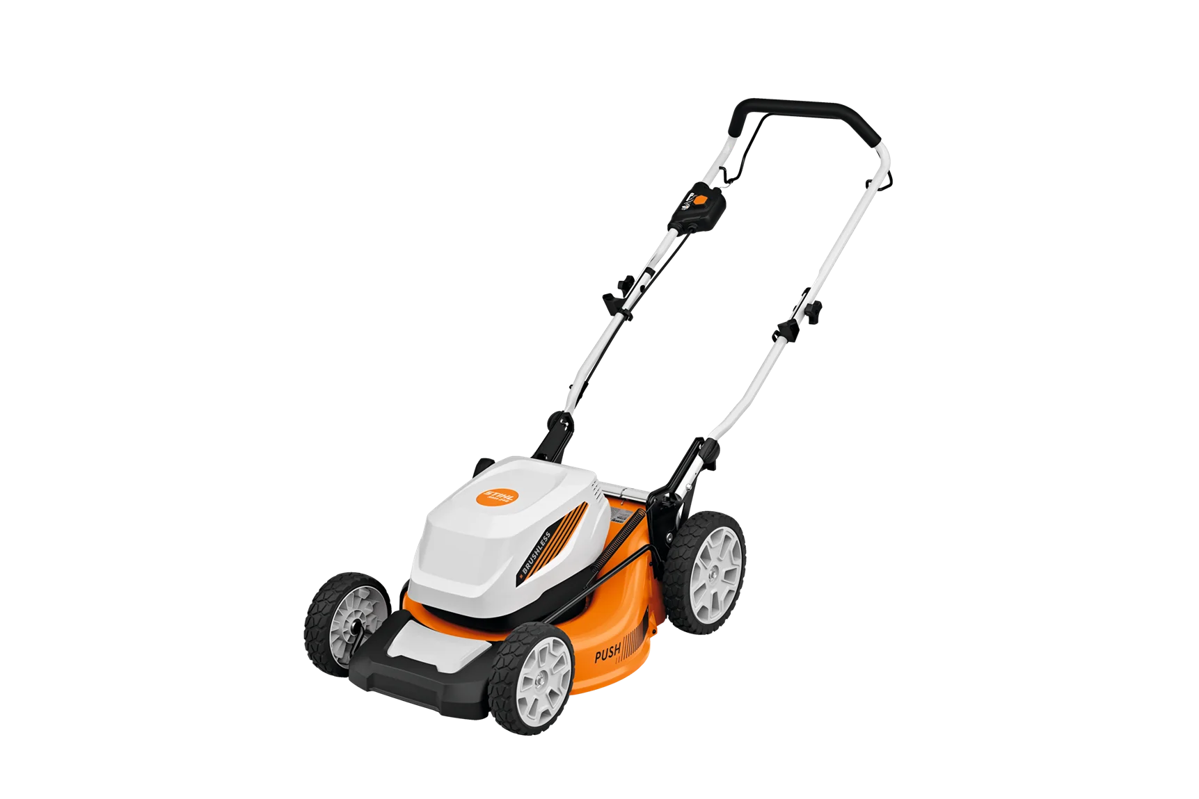 Detailed STIHL RMA 348 V Battery Powered Lawn Mower with Battery and Charger Traditional