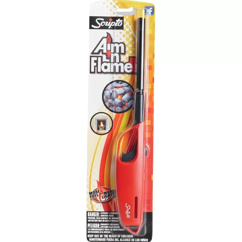 Enhanced Scripto Aim 'n Flame MAX Nonrefillable Straight Stem Butane Lighter Smooth