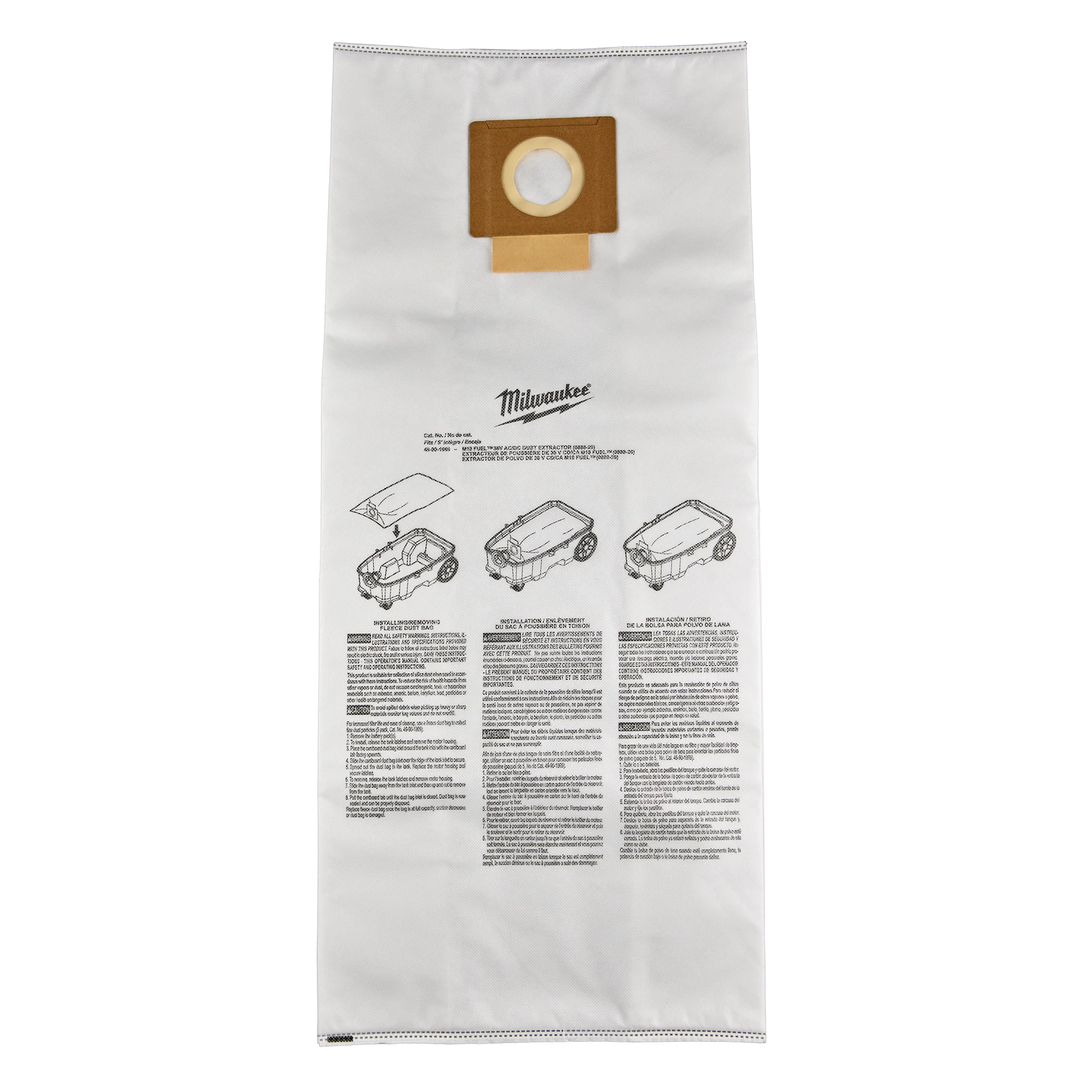 Breathable Milwaukee Fleece Dust Bags 5PK Recyclable