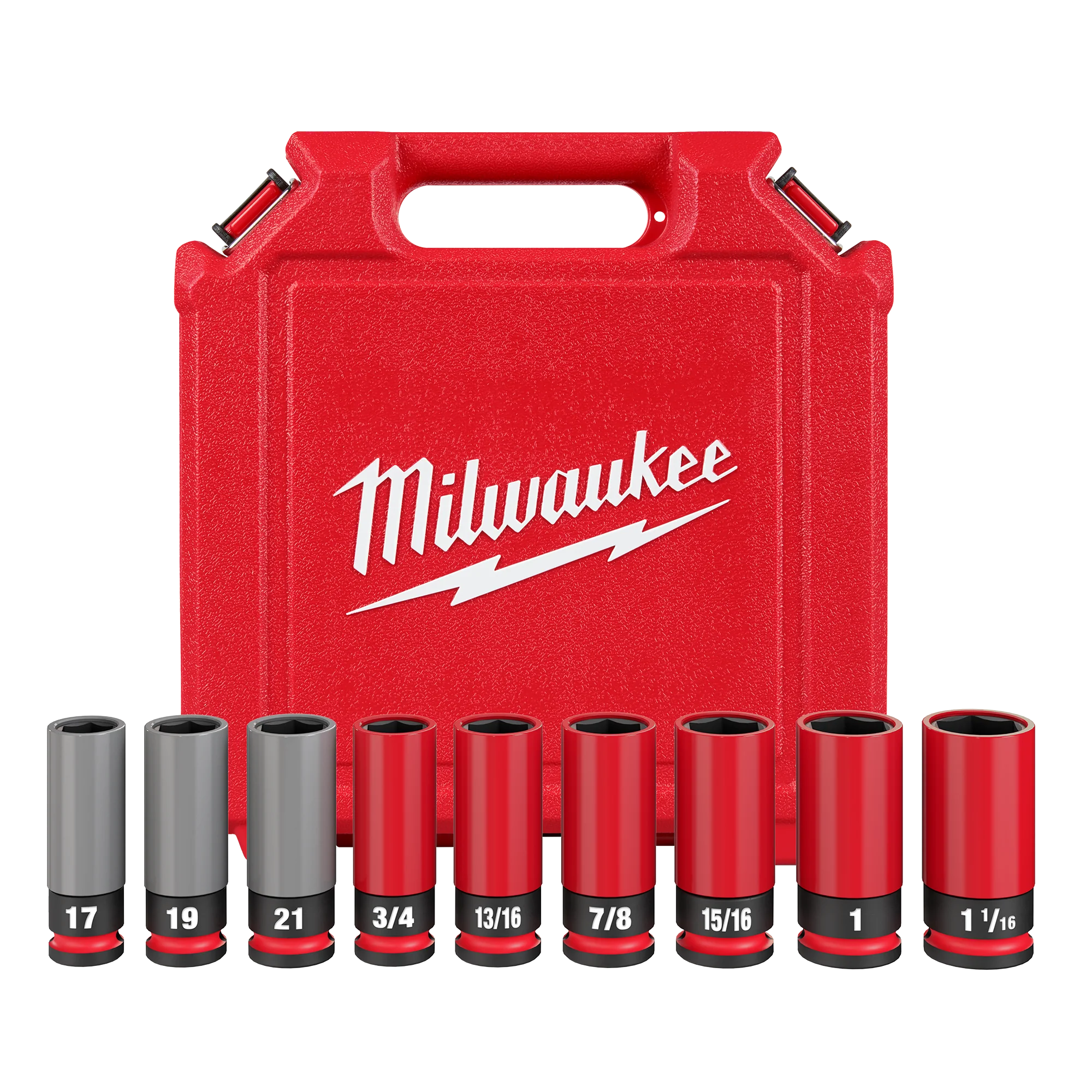 Solid Milwaukee SHOCKWAVE™ Impact Duty 1 2 Drive SAE Metric 9PC Lug Nut Wheel Socket Set Proven