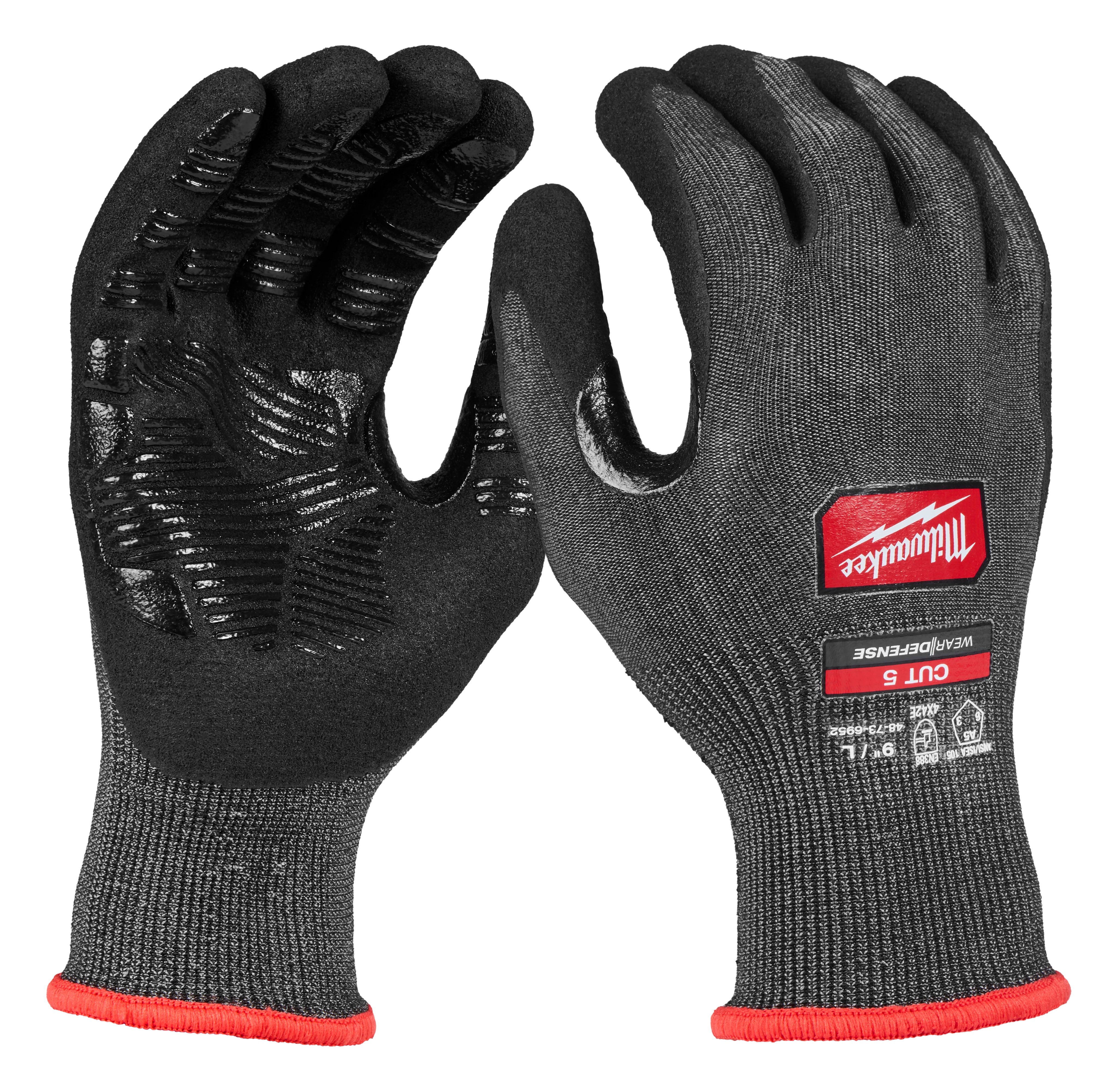 Environmentally Friendly Milwaukee Cut Level 5 High Dexterity Nitrile Dipped Gloves w WEAR-DEFENSE™ Protection - L High-Quality