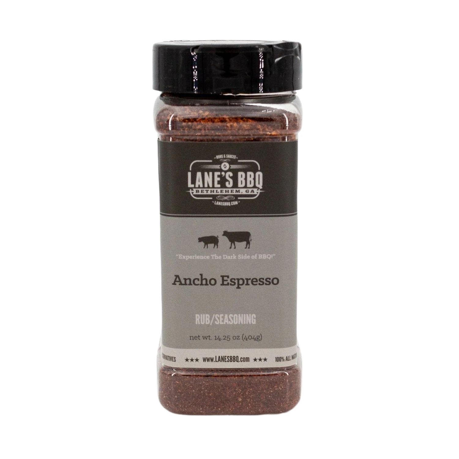 Comfortable Lane's Ancho Espresso BBQ Rub 14.25 oz. Authentic
