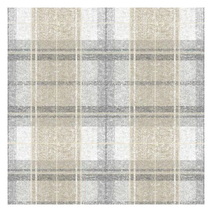 Practical RoomMates Gray Tweed Plaid Peel Stick Wallpaper Natural