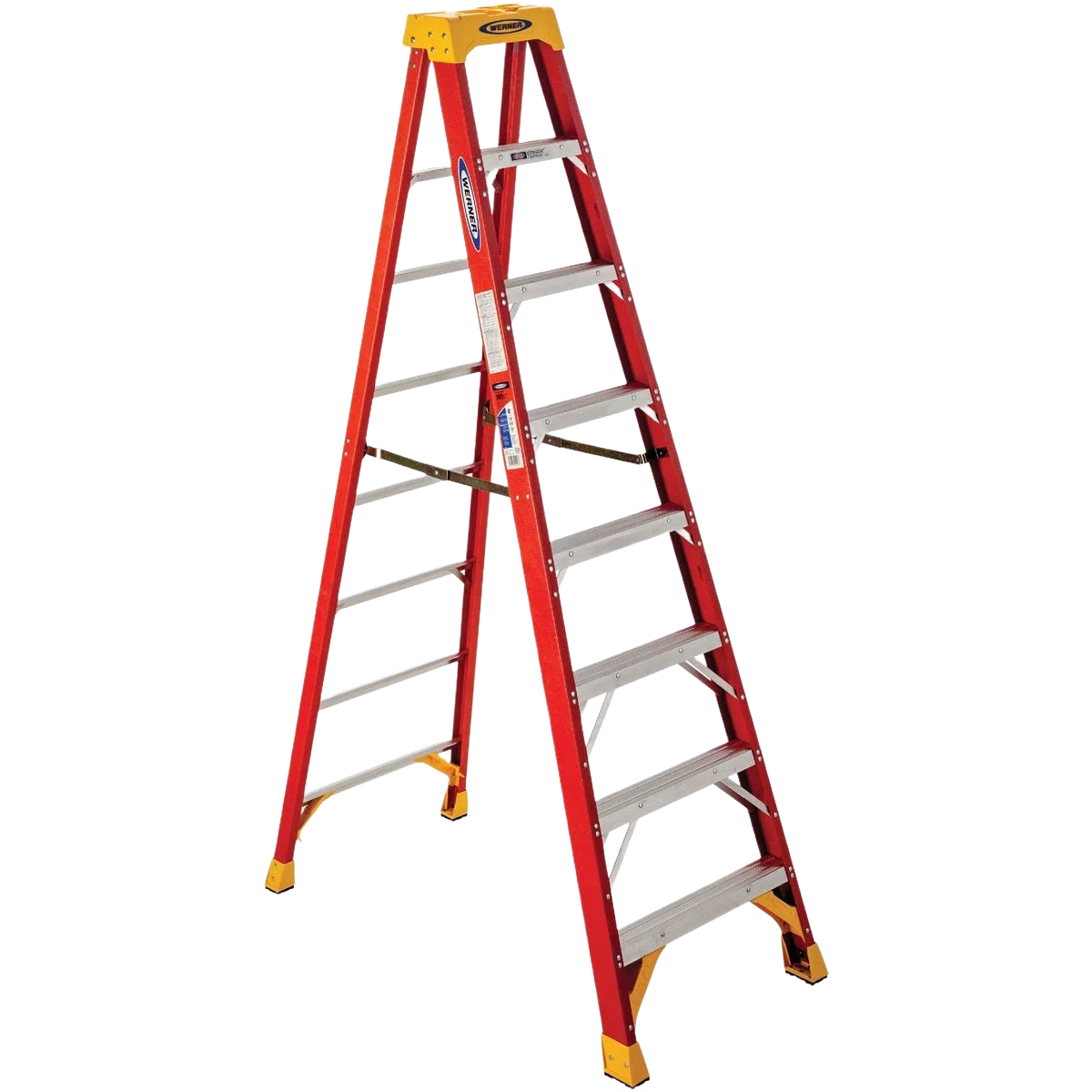 Natural Werner 8 ft. Fiberglass Type IA Step Ladder 300 Lb. Capacity Modern