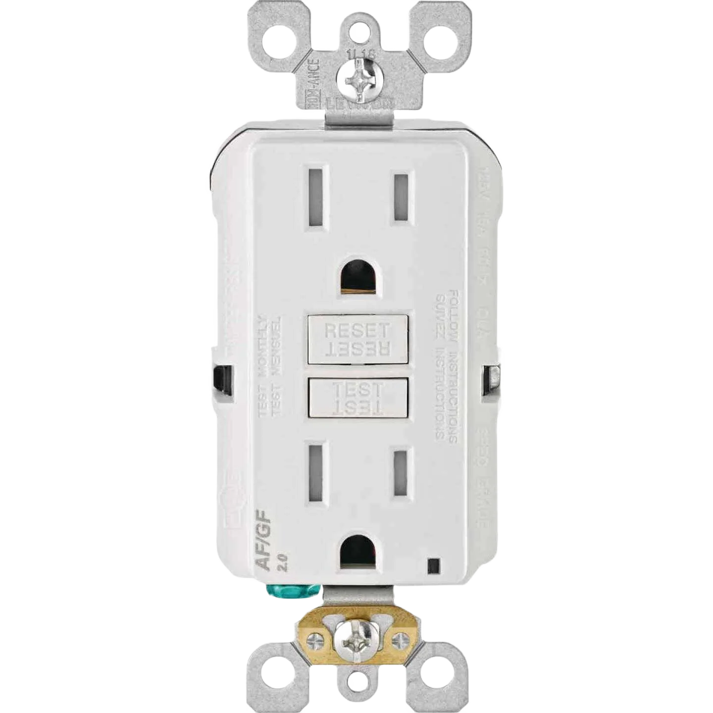 Sustainable Leviton SmartLockPro Dual Function White AFCI GFCI Outlet Fashionable