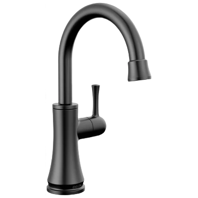 Effective Delta Transitional Matte Black Beverage Faucet Recyclable