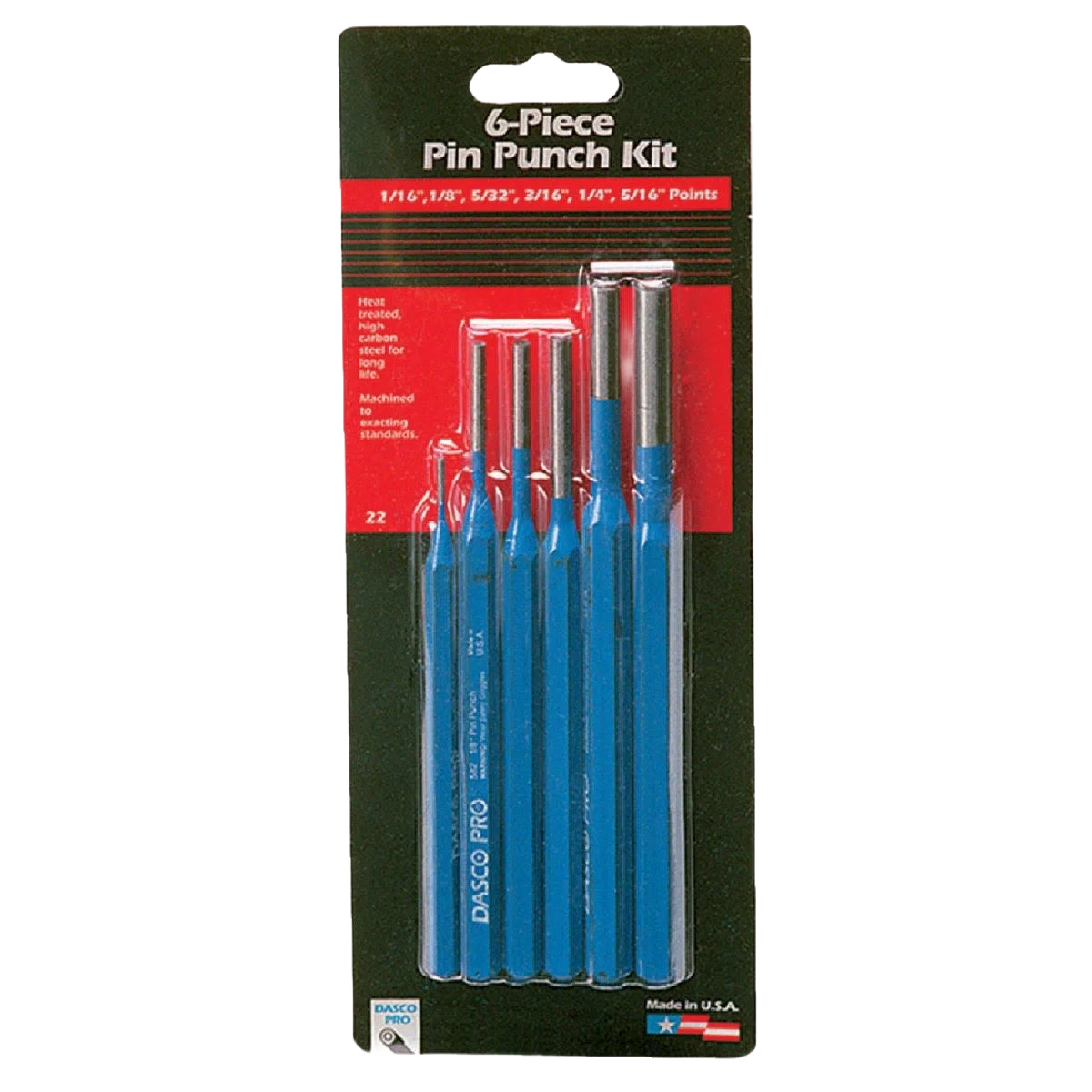 Original Dasco Pro 6 Piece Pin Punch Set Certified