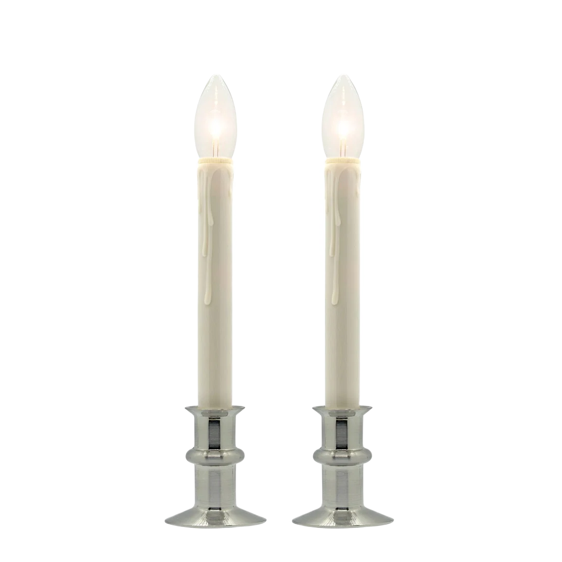 Proven Celestial Lighting Brushed Nickel Window Candle 2 Pack Lightweight