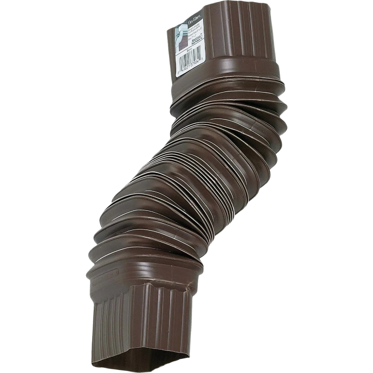 Soft Amerimax 2 in. x 3 in. Plastic Front or Side Flex Elbow Brown Crafted