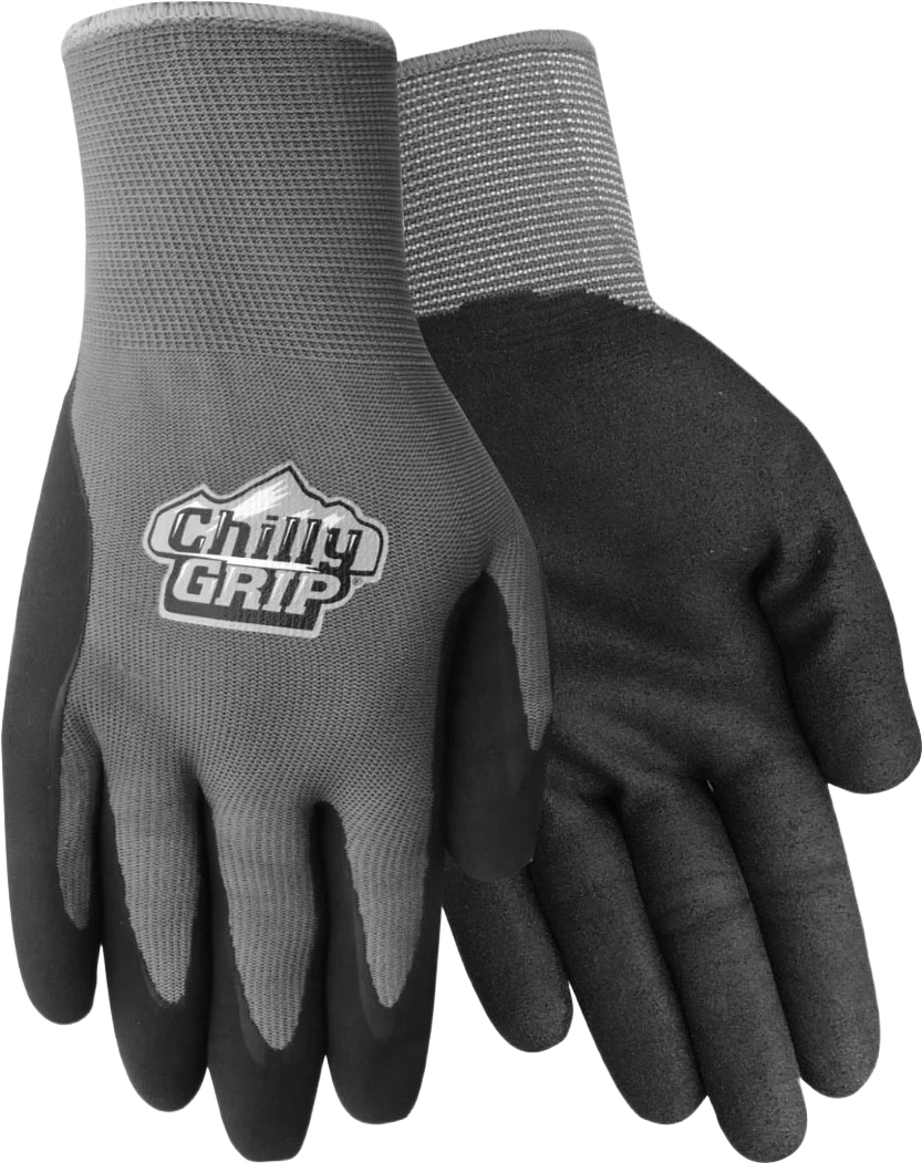 Specialty Red Steer Large Grey Chilly Grip Water Resistant Gloves Safe