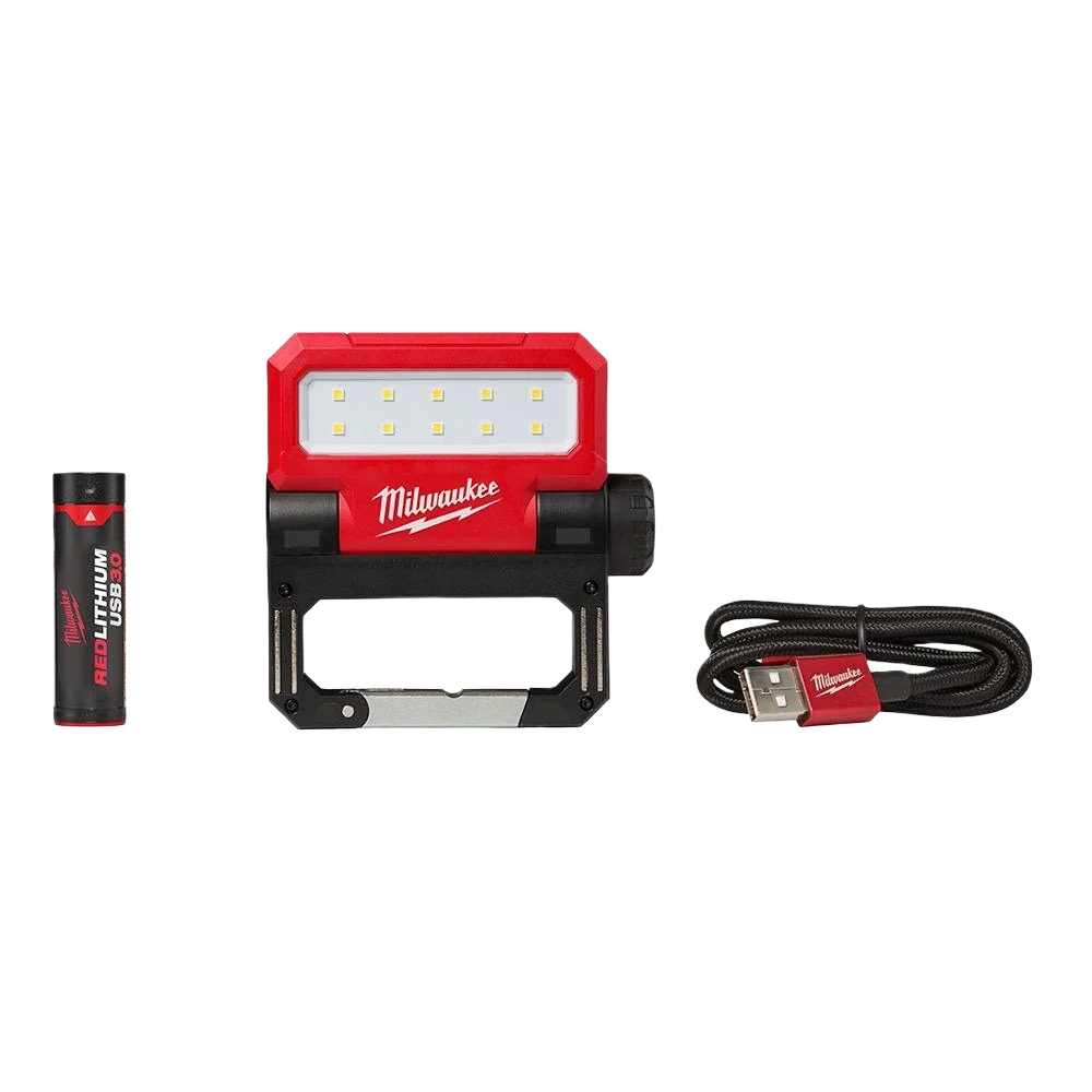 Secure Milwaukee REDLITHIUM™ USB ROVER™ Pivoting Flood Light Trendy