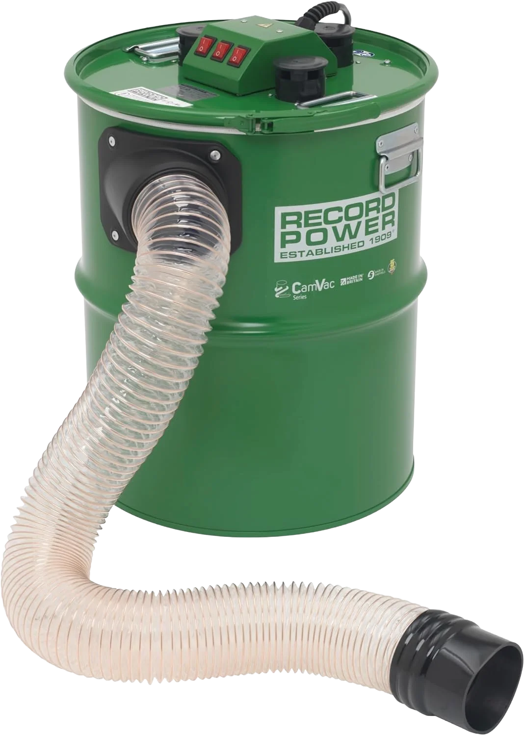 Sustainable Record Power CamVac 90L 3300W Triple Motor Cyclonic Dust Extractor User-Friendly