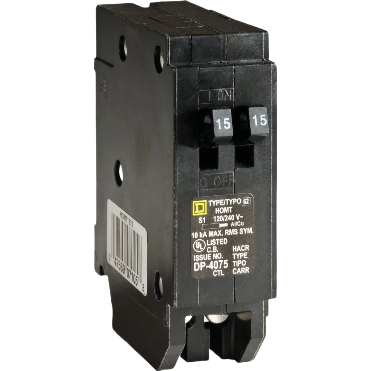 Carefully Designed Square D Homeline 15A 15A Twin Single-Pole Tandem Circuit Breaker Eco-Friendly