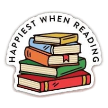 Modern Stickers Northwest Happiest When Reading Book Stack Sticker Traditional
