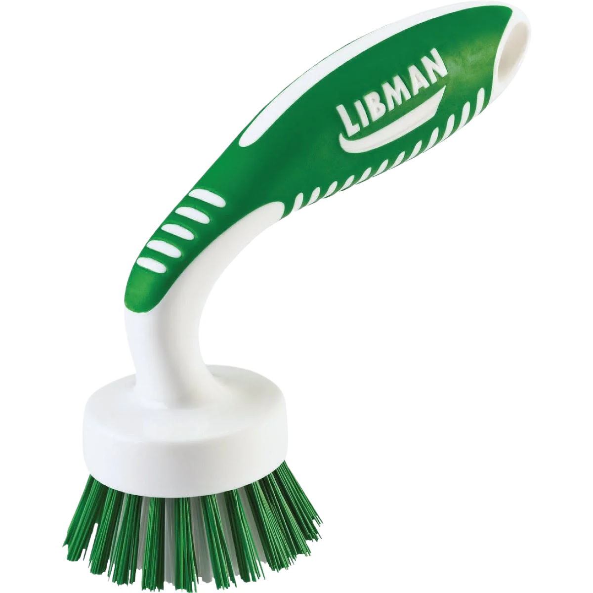 Comfortable Libman White Green Polymer Ergonomic Curved Rubber Brush 8 in. Modern