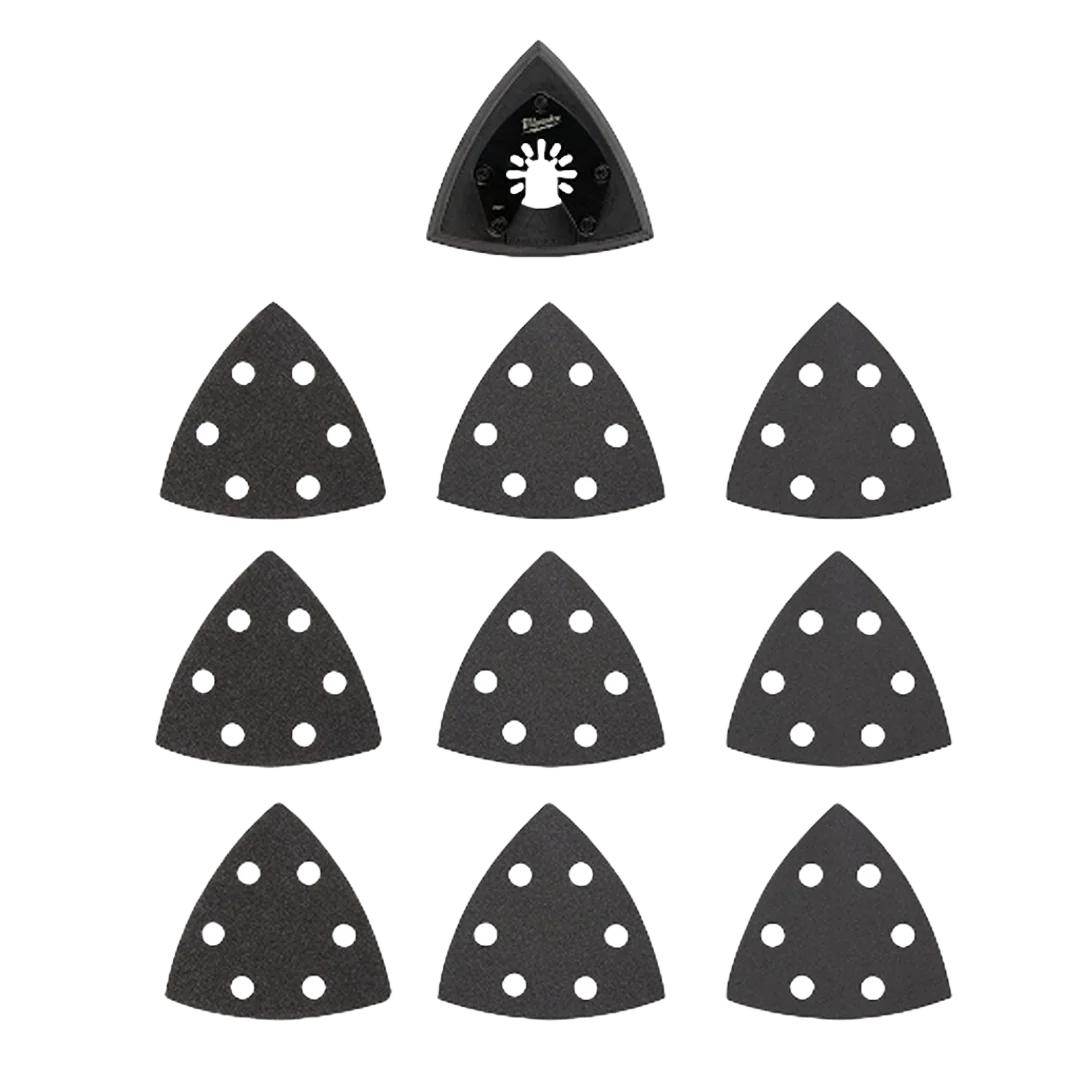 Practical Milwaukee OPEN-LOK™ Triangle Sanding Pad and Paper Set Innovative