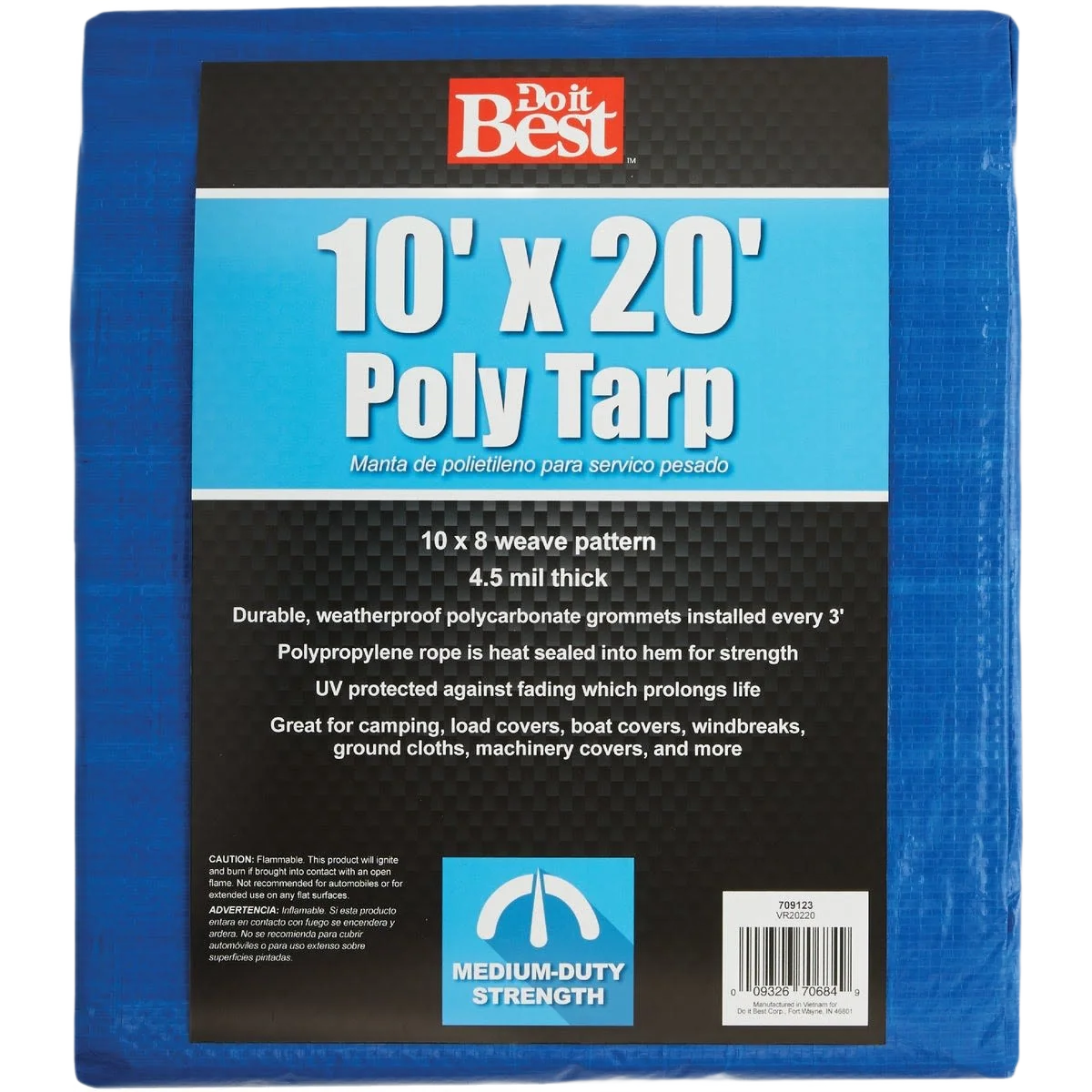 Official Do it Blue Medium Duty Poly Tarp 10 Ft. x 20 Ft. Original