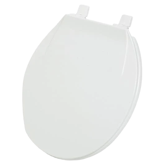 Easy-to-Use Home Impressions Round Closed Front White Plastic Toilet Seat Artisan