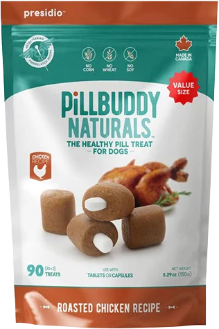 Convenient Presidio PillBuddy Chicken Treats for Dogs 90-Count Superior