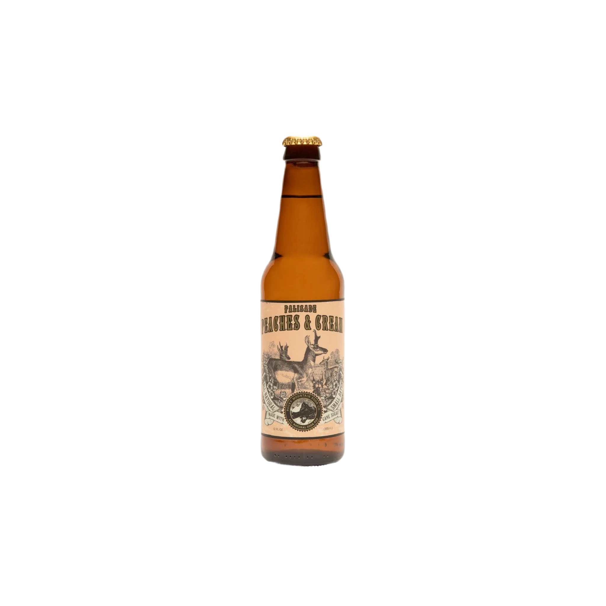 Minimalist Rocky Mountain Palisade Peaches Cream Soda 12 oz. Certified
