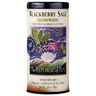 Solid The Republic of Tea Blackberry Sage Black Tea Tin 50 Bags Proven