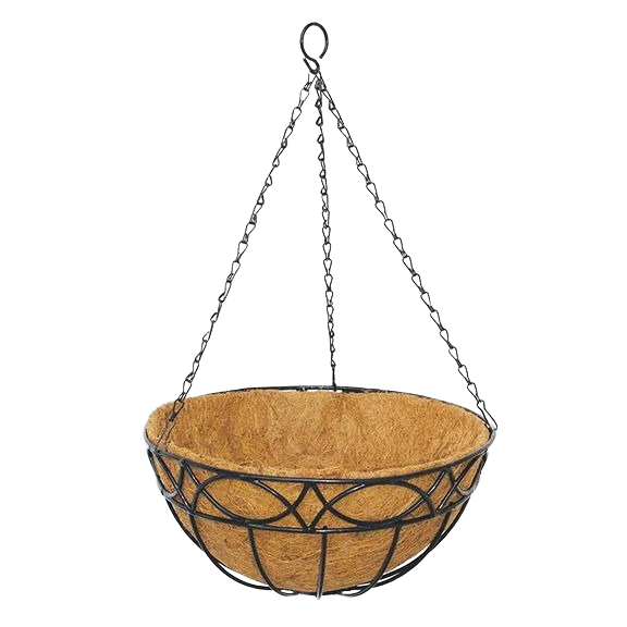 First-Class Border Concepts Hampton Hanging Basket with Coco Liner 7 x 14 in. Clean